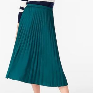J.Crew Forest Green Pleated Midi Skirt